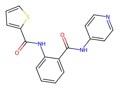 N-{2-[(4-pyridinylamino)carbonyl]phenyl}-2-thiophenecarboxamide structure
