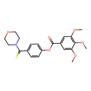 3,4,5-Trimethoxy-benzoic acid 4-(morpholine-4-carbothioyl)-phenyl ester structure