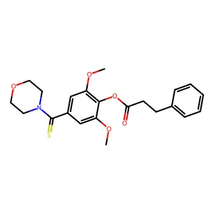 2,6-Dimethoxy-4-(4-morpholinylcarbothioyl)phenyl 3-phenylpropanoate structure