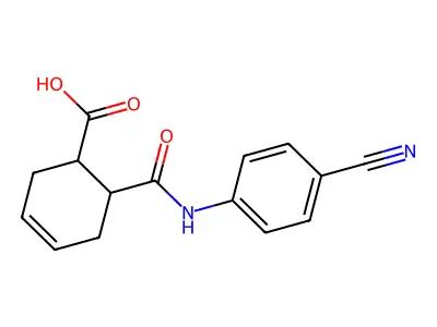 6-[(4-Cyanophenyl)carbamoyl]cyclohex-3-ene-1-carboxylic acid structure