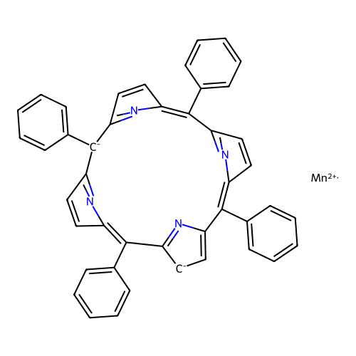 manganous (5Z,10Z,14Z,19Z)-5,10,15,20-tetraphenyl-21,23-dihydroporphyrin structure