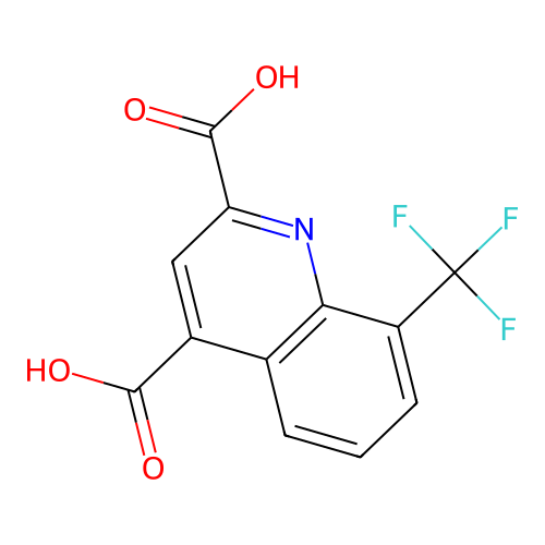 8-Trifluoromethylquinoline-2,4-dicarboxylic acid structure