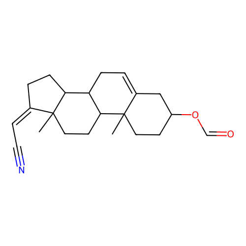 (17Z)-21-Nitrilopregna-5,17-dien-3-yl formate structure