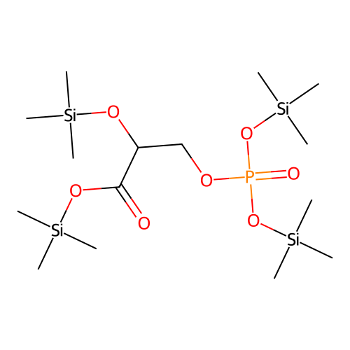 Hydracrylic acid, 2-(trimethylsiloxy)-, trimethylsilyl ester, bis(trimethylsilyl) phosphate structure