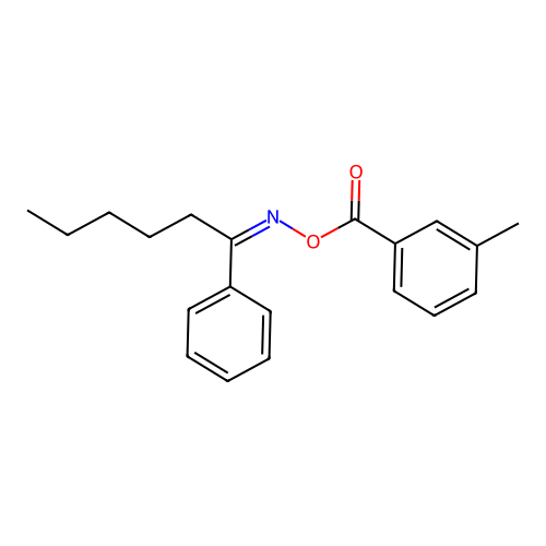 (1-Phenylhexylideneamino) 3-methylbenzoate structure