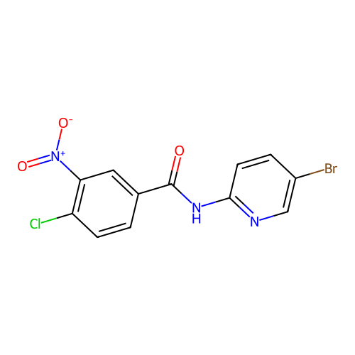 N-(5-bromopyridin-2-yl)-4-chloro-3-nitrobenzamide structure