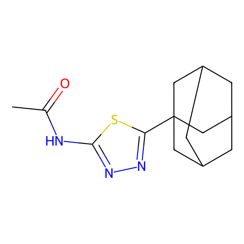 N-[5-(1-adamantyl)-1,3,4-thiadiazol-2-yl]acetamide structure