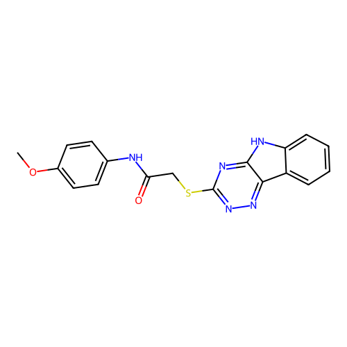 N-(4-Methoxy-phenyl)-2-(9H-1,3,4,9-tetraaza-fluoren-2-ylsulfanyl)-acetamide structure
