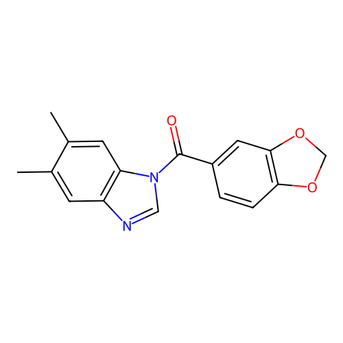1,3-Benzodioxol-5-yl-(5,6-dimethylbenzimidazol-1-yl)methanone structure