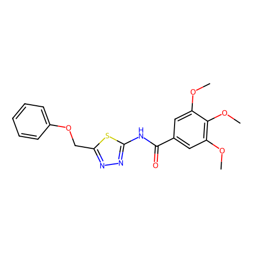 3,4,5-trimethoxy-N-[5-(phenoxymethyl)-1,3,4-thiadiazol-2-yl]benzamide structure
