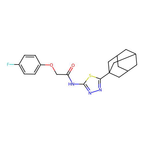 N-[5-(1-adamantyl)-1,3,4-thiadiazol-2-yl]-2-(4-fluorophenoxy)acetamide structure
