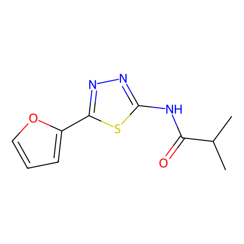 N-[5-(furan-2-yl)-1,3,4-thiadiazol-2-yl]-2-methylpropanamide structure