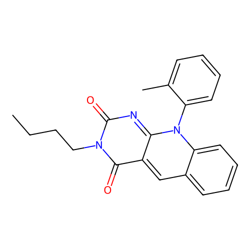 3-Butyl-10-o-tolyl-10H-pyrimido[4,5-b]quinoline-2,4-dione structure