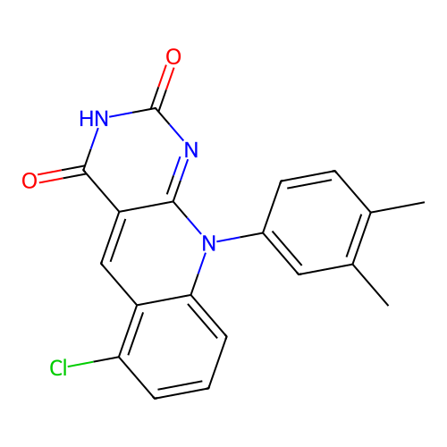 6-chloro-10-(3,4-dimethylphenyl)pyrimido[4,5-b]quinoline-2,4(3H,10H)-dione structure