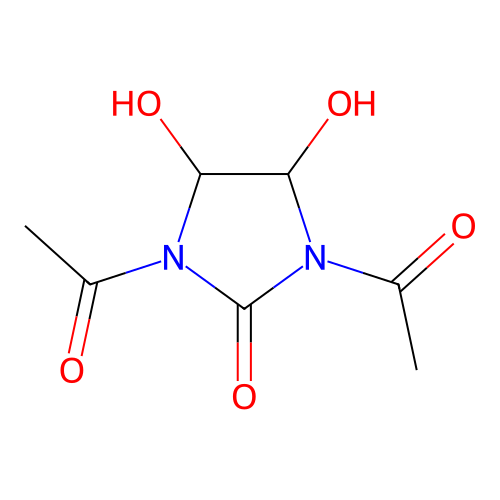 1,3-Diacetyl-4,5-dihydroxyimidazolidin-2-one structure