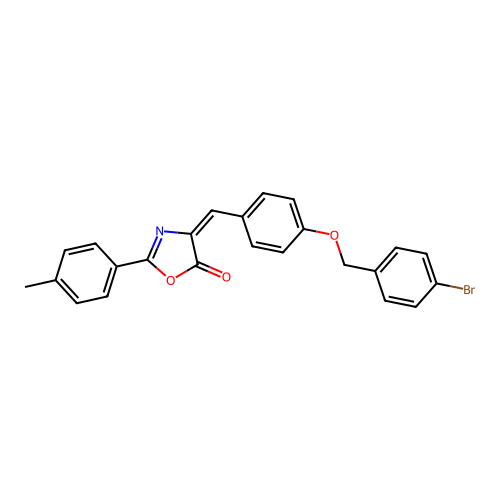 (E)-4-(4-((4-bromobenzyl)oxy)benzylidene)-2-(p-tolyl)oxazol-5(4H)-one structure