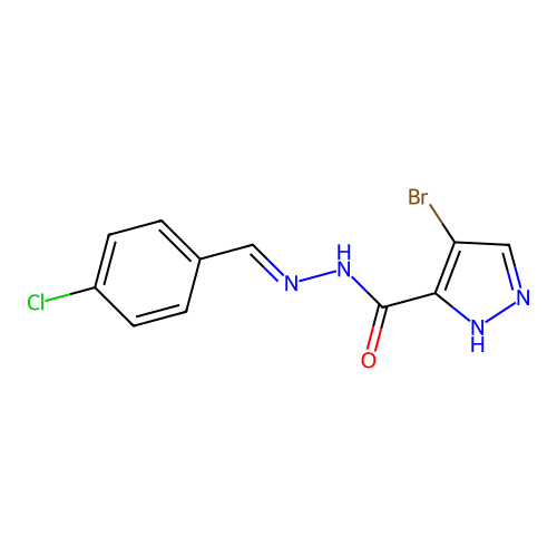4-bromo-N'-[(E)-(4-chlorophenyl)methylidene]-1H-pyrazole-3-carbohydrazide structure