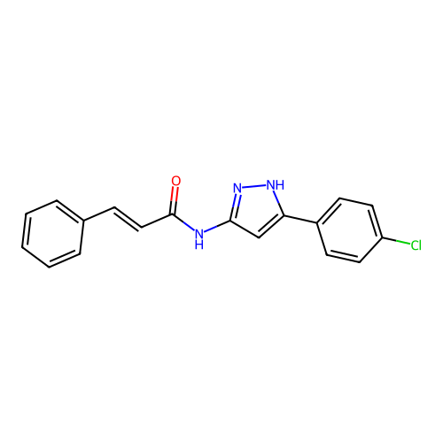 N-(3-(4-chlorophenyl)-1H-pyrazol-5-yl)cinnamamide structure