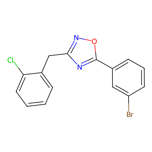 5-(3-Bromophenyl)-3-(2-chlorobenzyl)-1,2,4-oxadiazole structure