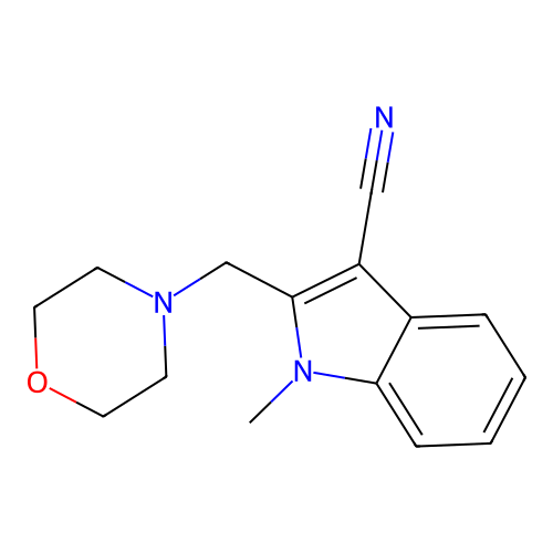 1-Methyl-2-(morpholin-4-ylmethyl)indole-3-carbonitrile structure