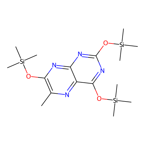 Pteridine, 6-methyl-2,4,7-tris(trimethylsiloxy)- structure