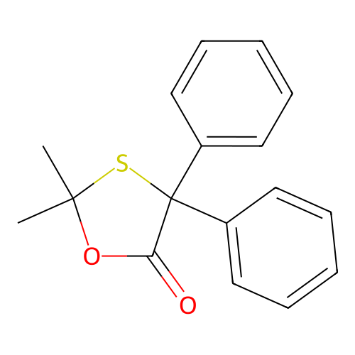 1,3-Oxathiolan-5-one, 2,2-dimethyl-4,4-diphenyl- structure