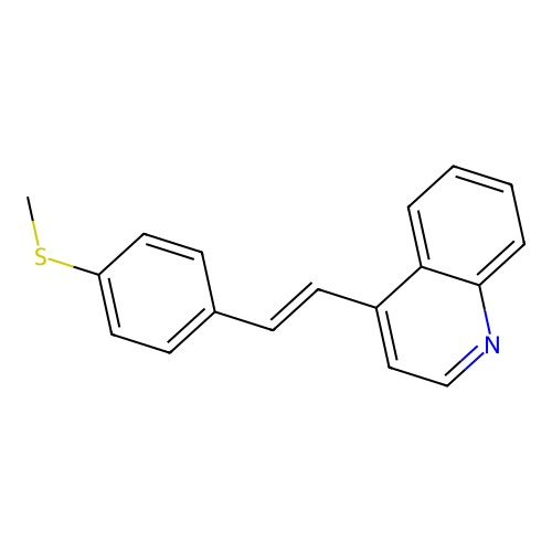 Quinoline, 4-(p-(methylthio)styryl)- structure