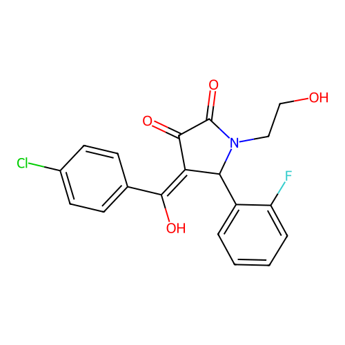 4-(4-chlorobenzoyl)-5-(2-fluorophenyl)-3-hydroxy-1-(2-hydroxyethyl)-1,5-dihydro-2H-pyrrol-2-one structure