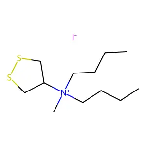 Ammonium, dibutyl-1,2-dithiolan-4-ylmethyl-, iodide structure