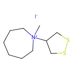1H-Azepinium, hexahydro-1-(1,2-dithiolan-4-yl)-1-methyl-, iodide structure