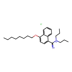 1-Naphthamidine, N,N-dipropyl-4-octyloxy-, monohydrochloride structure