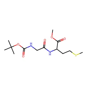 Methyl N-(tert-butoxycarbonyl)glycylmethioninate structure