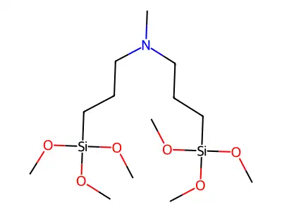 Bis(3-(methylamino)propyl)trimethoxysilane structure