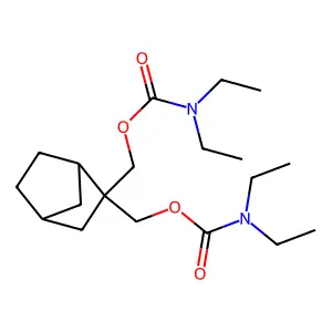 [3-(diethylcarbamoyloxymethyl)-3-bicyclo[2.2.1]heptanyl]methyl N,N-diethylcarbamate structure