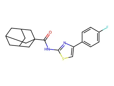 N-[4-(4-fluorophenyl)-1,3-thiazol-2-yl]adamantane-1-carboxamide structure