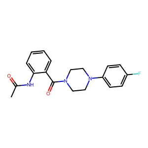 N-[2-[4-(4-fluorophenyl)piperazine-1-carbonyl]phenyl]acetamide structure