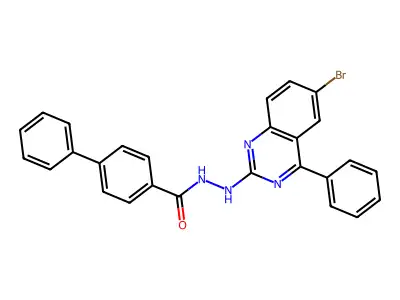 N'-(6-bromo-4-phenylquinazolin-2-yl)-[1,1'-biphenyl]-4-carbohydrazide structure
