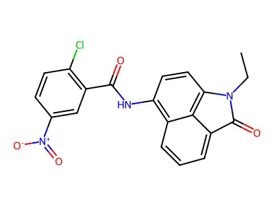 2-chloro-N-(1-ethyl-2-oxo-1,2-dihydrobenzo[cd]indol-6-yl)-5-nitrobenzamide structure