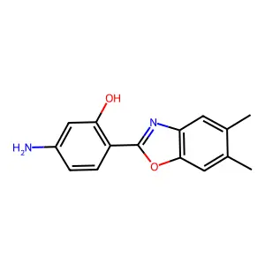 5-Amino-2-(5,6-dimethyl-1,3-benzoxazol-2-yl)phenol structure