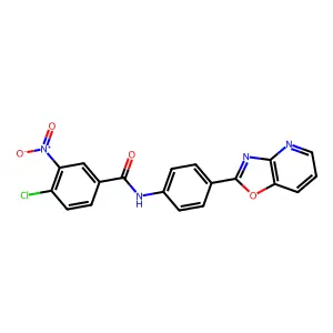 4-chloro-3-nitro-N-[4-([1,3]oxazolo[4,5-b]pyridin-2-yl)phenyl]benzamide structure
