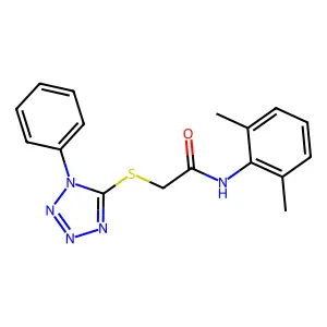N-(2,6-Dimethyl-phenyl)-2-(1-phenyl-1H-tetrazol-5-ylsulfanyl)-acetamide structure
