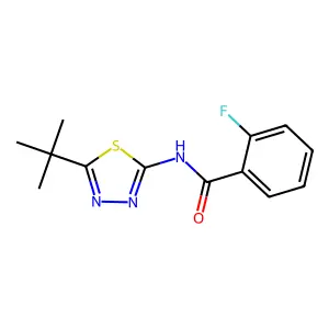 N-(5-tert-butyl-1,3,4-thiadiazol-2-yl)-2-fluorobenzamide structure