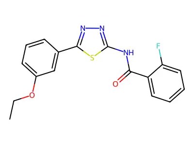 N-[5-(3-ethoxyphenyl)-1,3,4-thiadiazol-2-yl]-2-fluorobenzamide structure