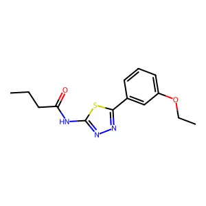 N-[5-(3-ethoxyphenyl)-1,3,4-thiadiazol-2-yl]butanamide structure