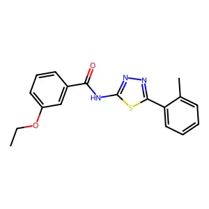 3-ethoxy-N-[5-(2-methylphenyl)-1,3,4-thiadiazol-2-yl]benzamide structure