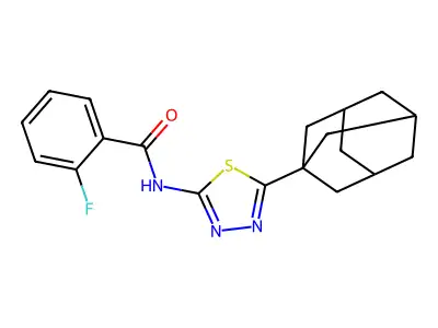 N-[5-(1-adamantyl)-1,3,4-thiadiazol-2-yl]-2-fluorobenzamide structure