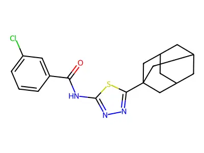 N-[5-(1-adamantyl)-1,3,4-thiadiazol-2-yl]-3-chlorobenzamide structure