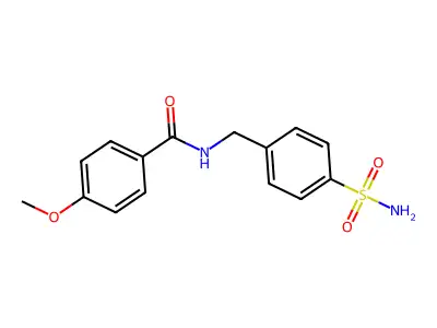4-methoxy-N-[(4-sulfamoylphenyl)methyl]benzamide structure