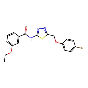 N-[5-[(4-bromophenoxy)methyl]-1,3,4-thiadiazol-2-yl]-3-ethoxybenzamide structure