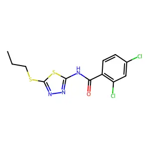 2,4-dichloro-N-[5-(propylsulfanyl)-1,3,4-thiadiazol-2-yl]benzamide structure